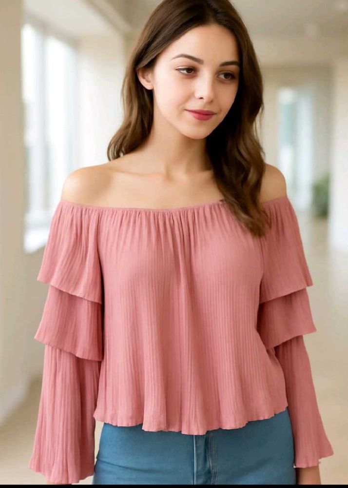 Cute Pink Off-Shoulder Top🩷🩷