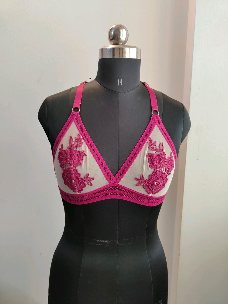 Pink Halter Neck Bralette