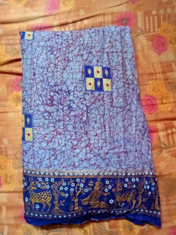 Vintage Batik Print Saree