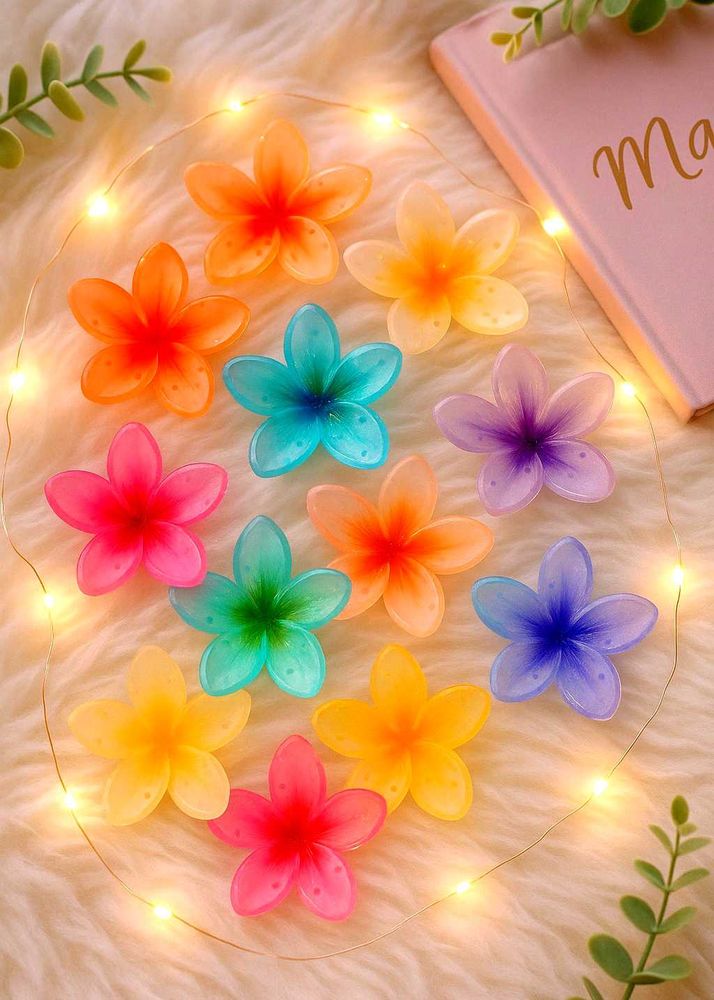 ⭕️Set Of 6!! Trendy Hibiscus Claw Clips