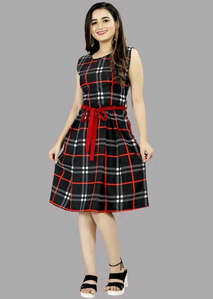 Chic Plaid Fit &amp; Flare Dress