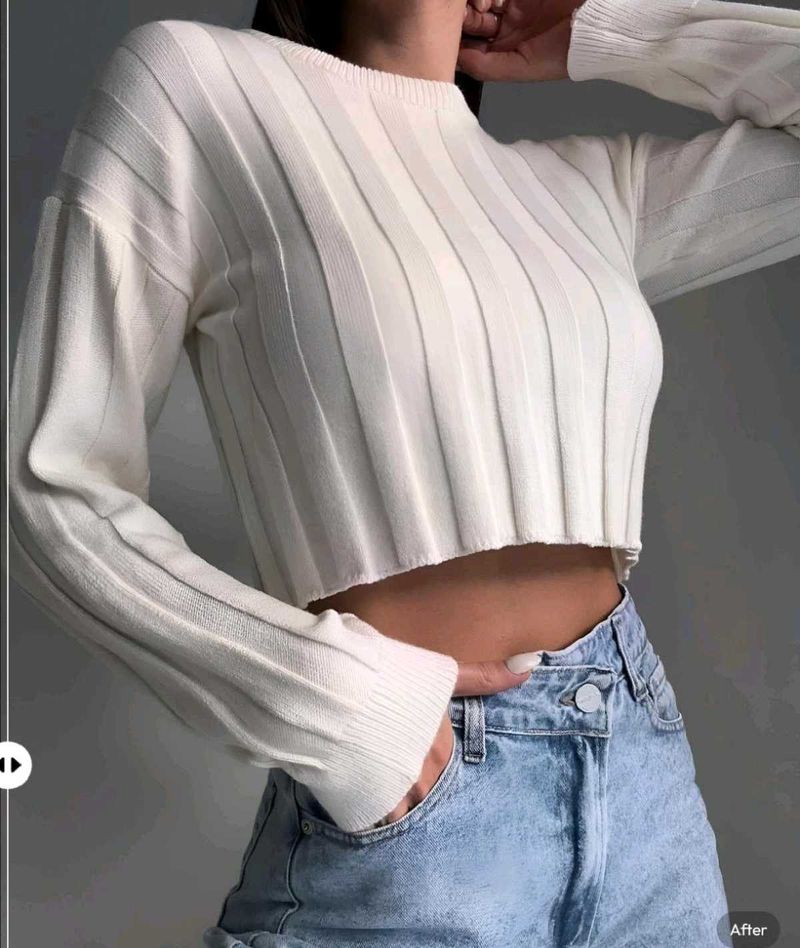 New with tag Pinterest Ribbed Crop Top - Long Slee