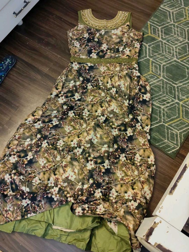 Floral Print Ethnic Gown