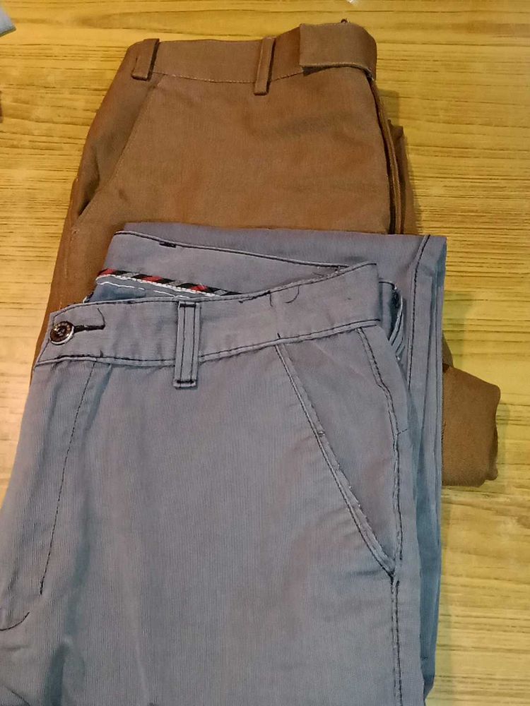 Combo of 2 Pants - Grey &amp; Brown