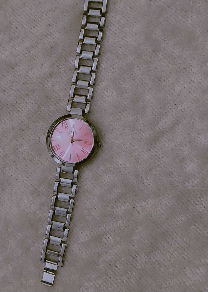 Elegant Pink Face Watch for women 😍