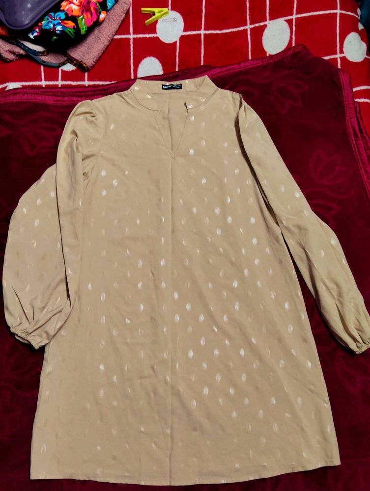 🌸Shein Elegant Beige Long Sleeve Dress