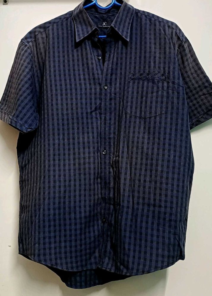 Men&#39;s Checked Casual Shirt - Blue