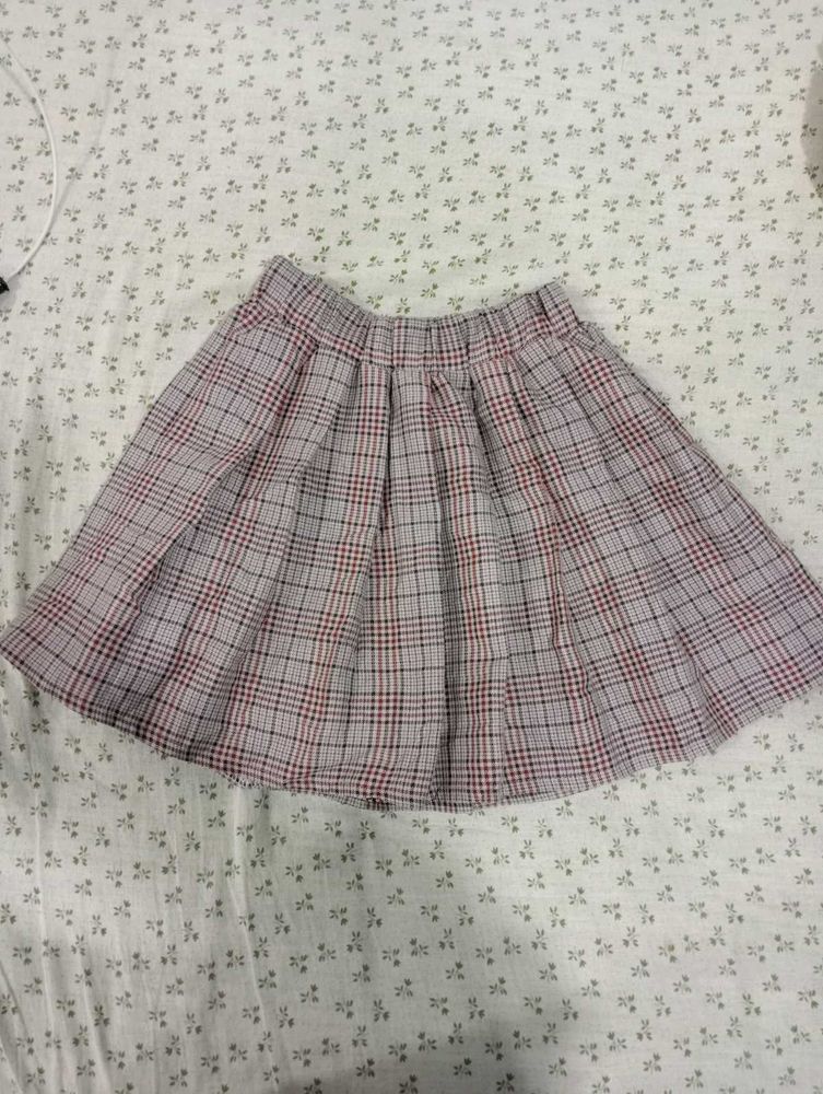 Korean Plaid Mini Skirt