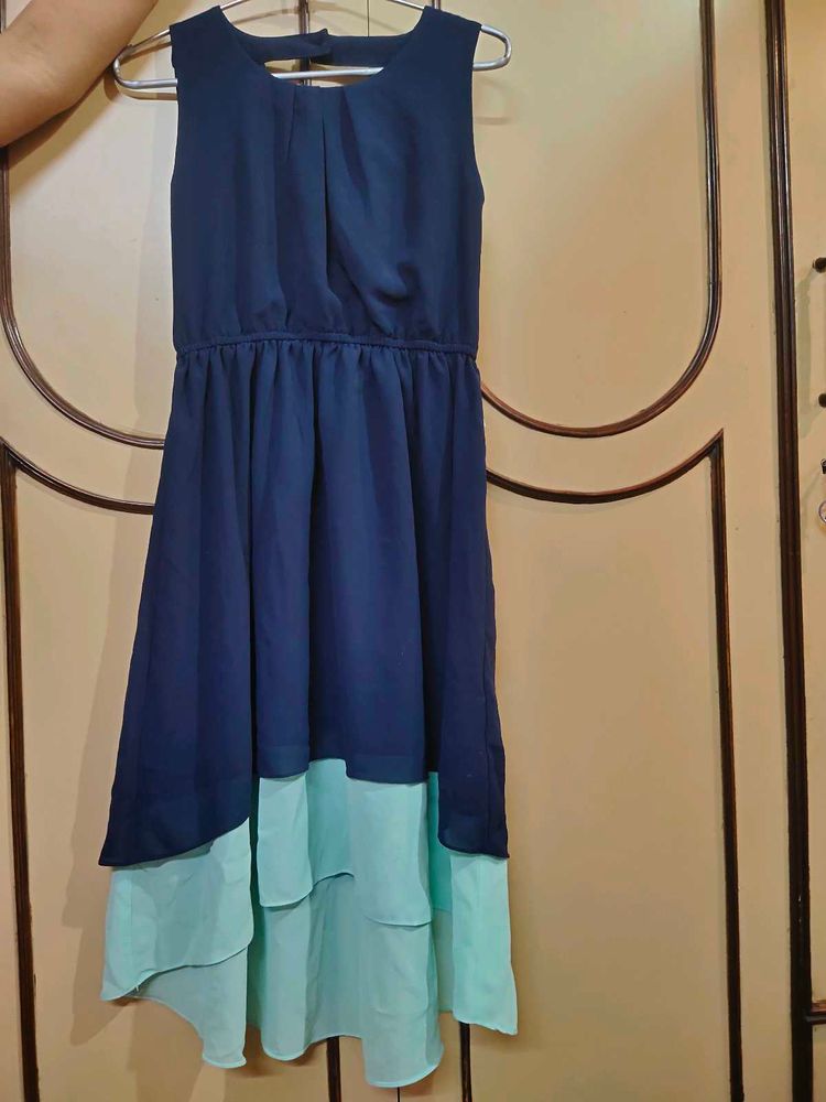 Navy &amp; Mint Layered Dress