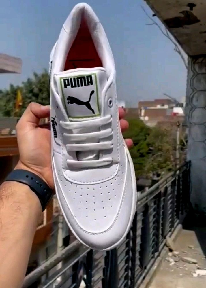 Lamborghini Logo Puma All White Causal Shoes