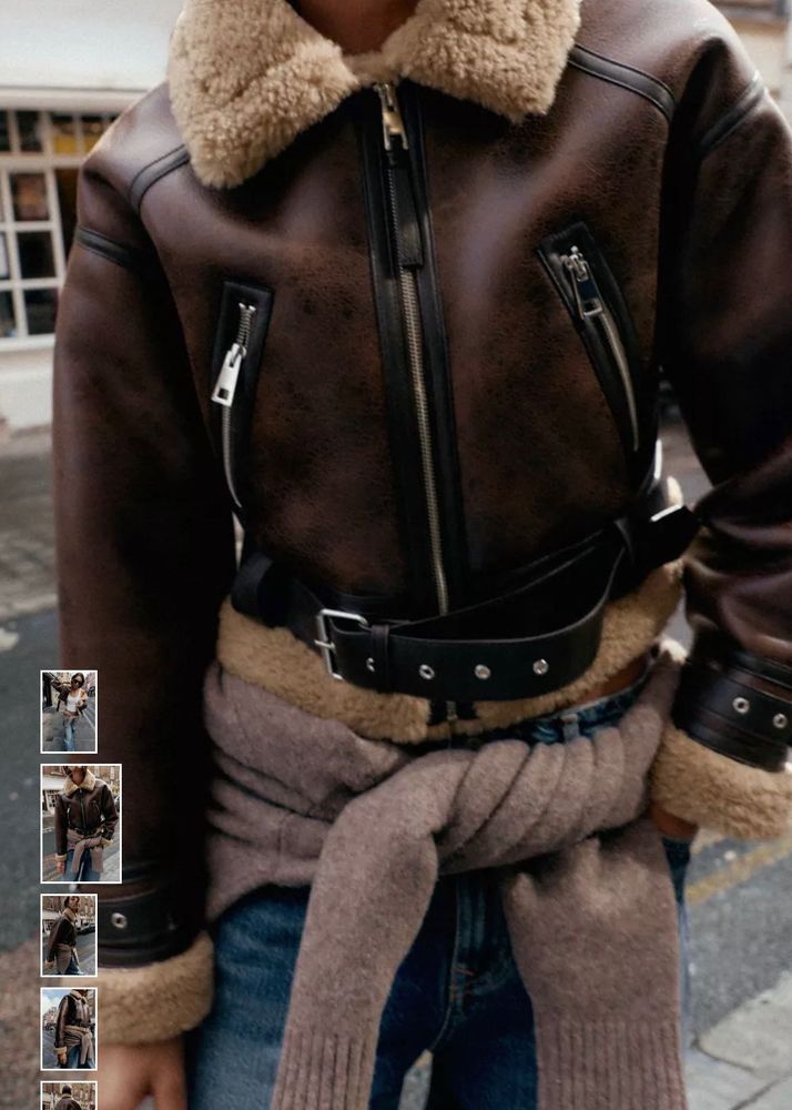 Brown Faux Leather Jacket