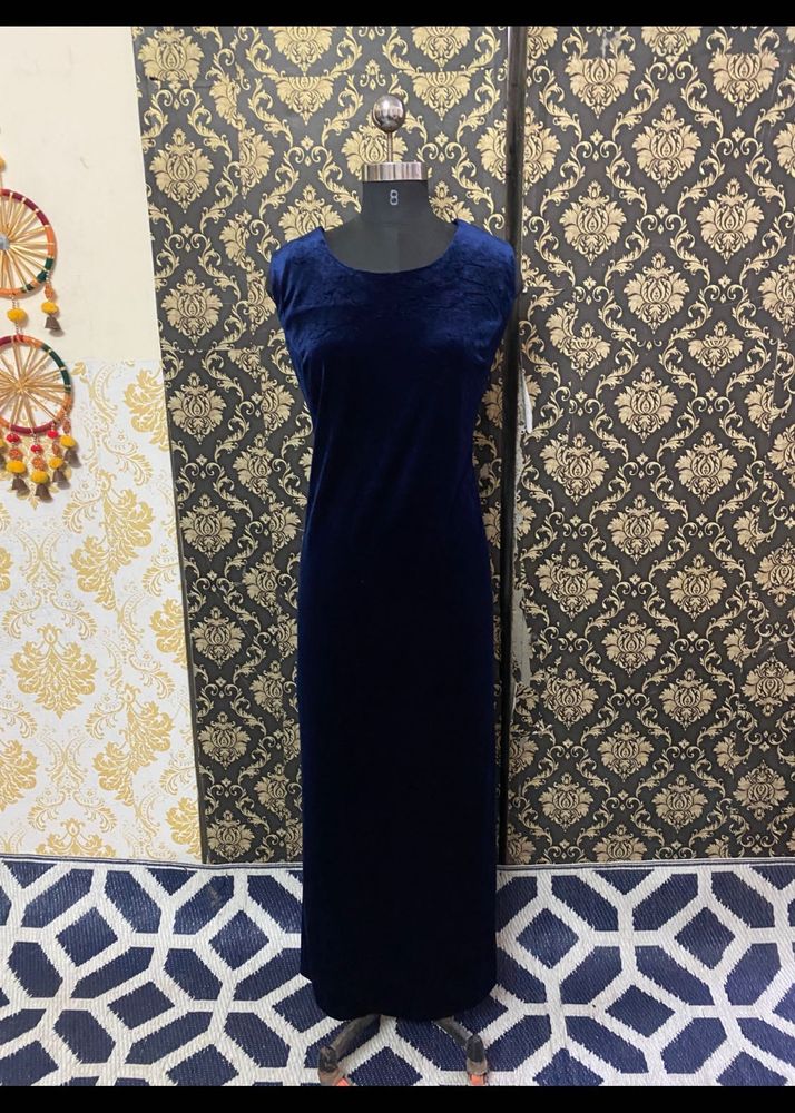 Elegant Navy Velvet Dress
