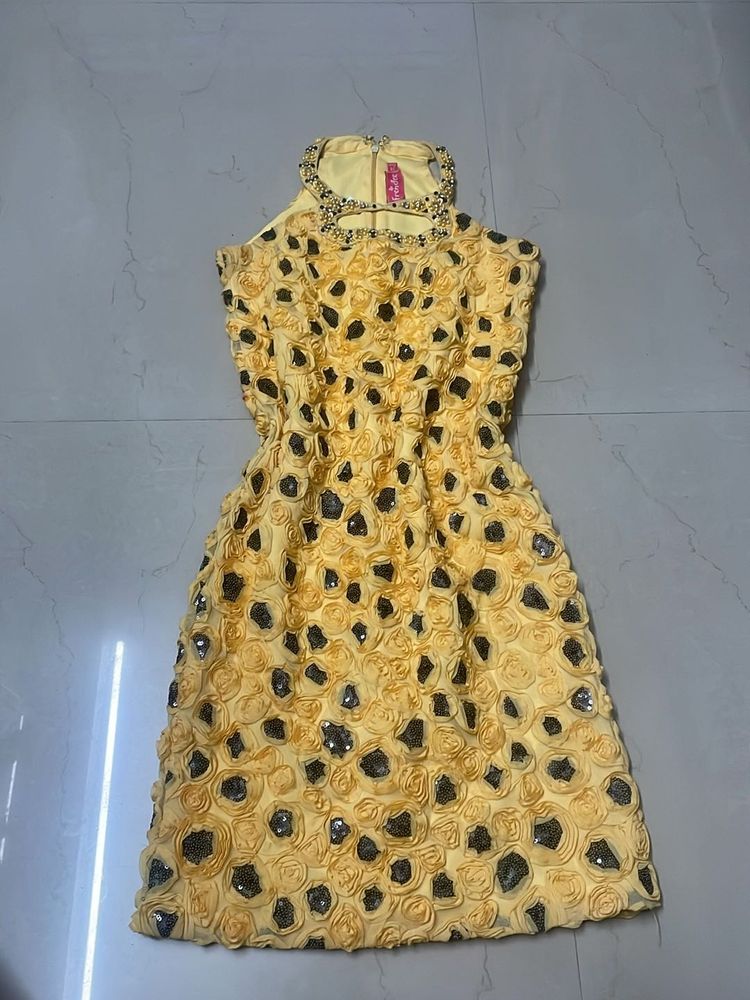 Honeycome Yellow Dress