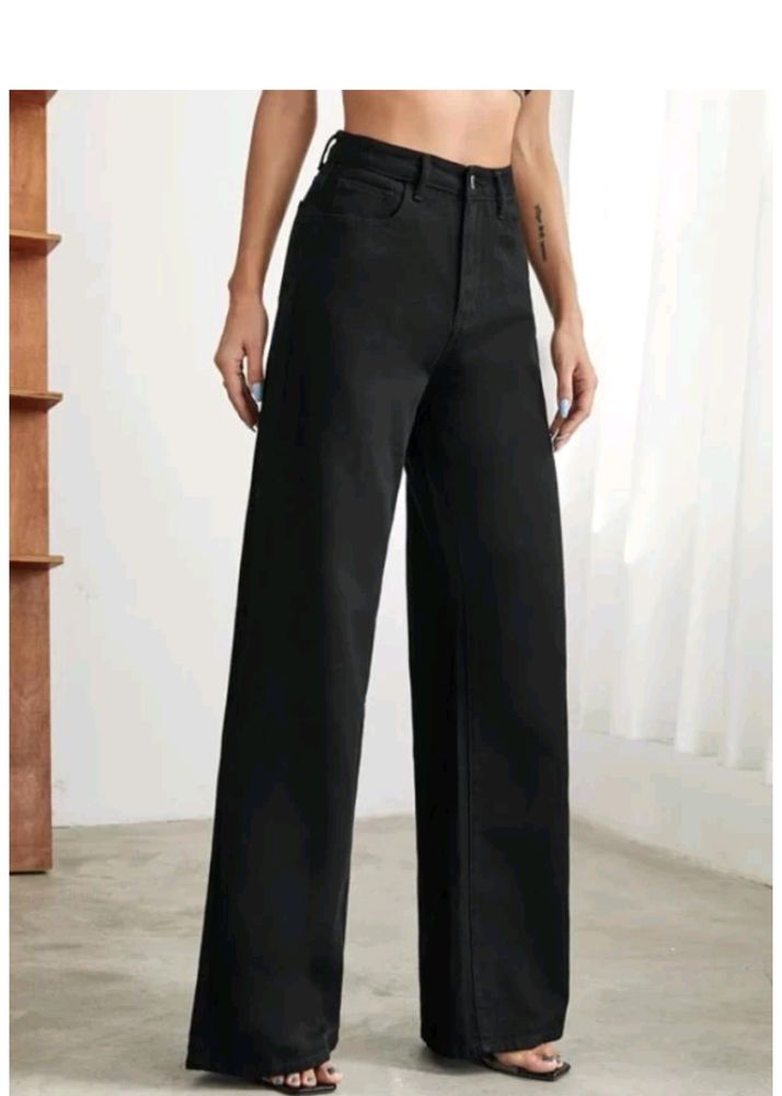 Wide Leg Black Jeans