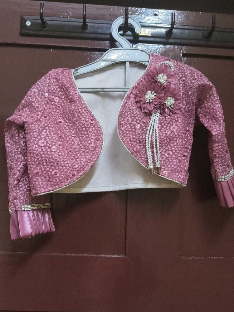 Pink Floral Girls Bolero Jacket