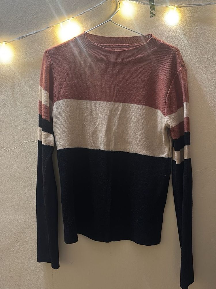 Color Block Knit Sweater