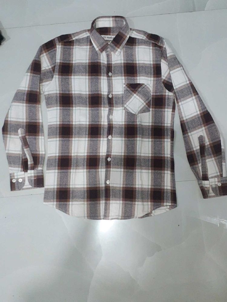 Brown Plaid Flannel Shirt