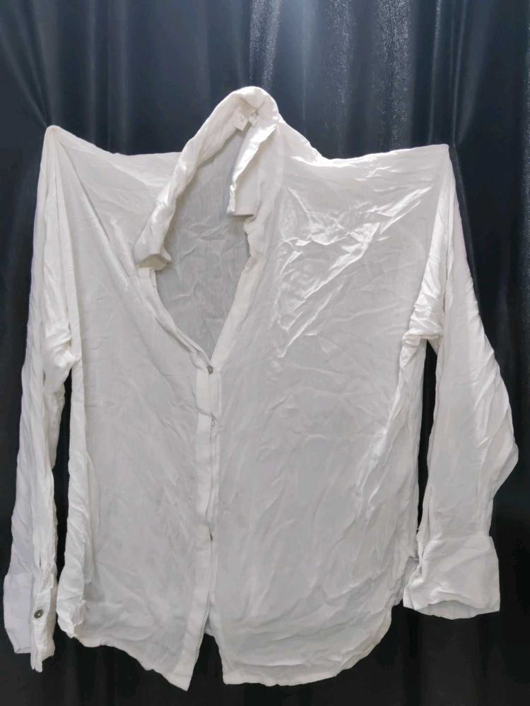 White Oversized Button-Down Shirt