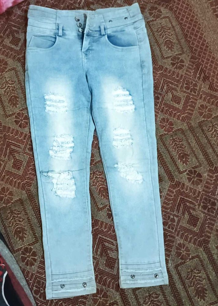 Ripped High-Waisted Jeans