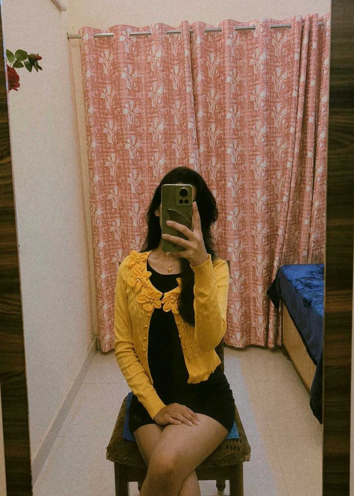 Floral Yellow Cardigan