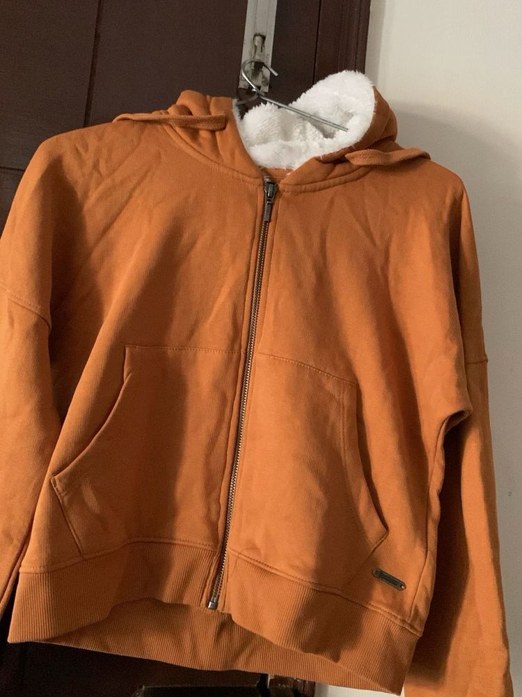 Cozy Brown Zip-Up Hoodie