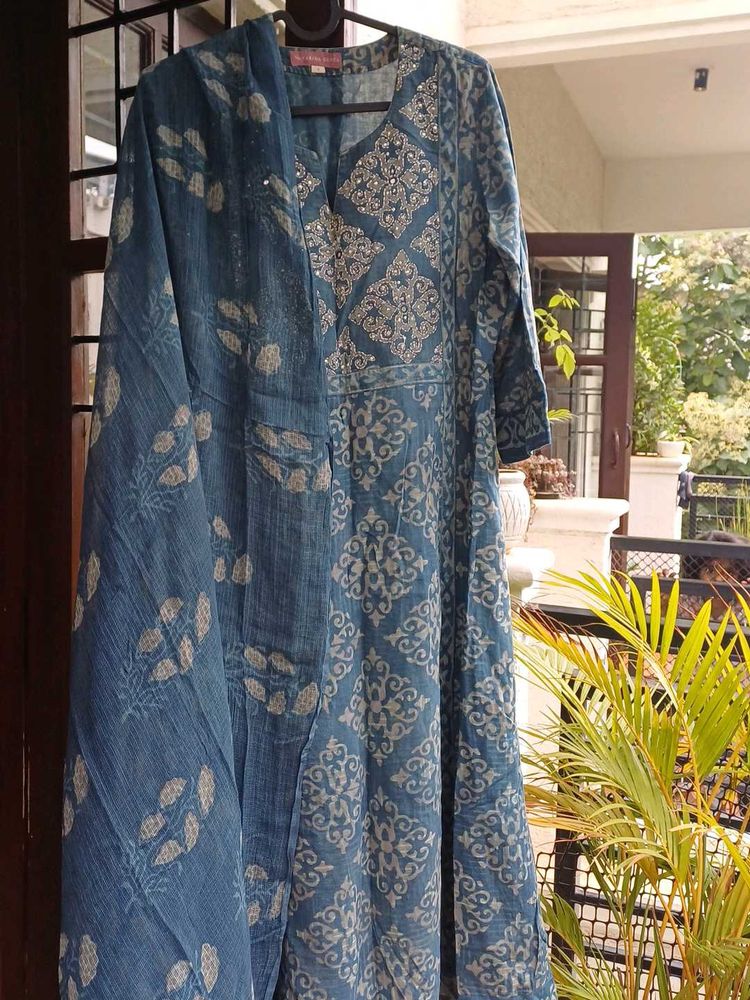 Beautiful Blue Grey Kurta Set