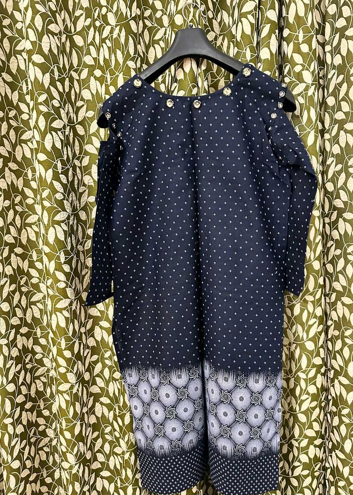 Navyblue Cold Shoulder kurti