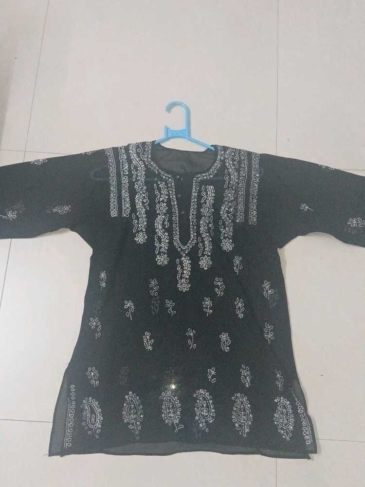 Combo Of Black Short Tunic N Sling Bag