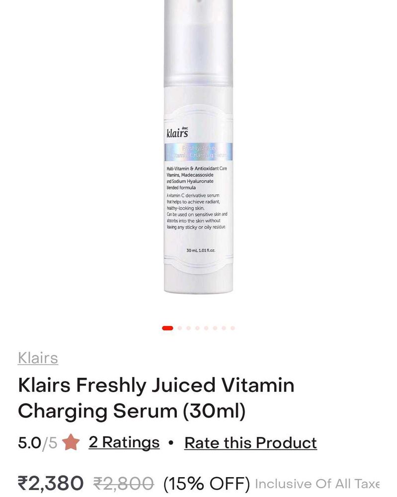Klairs Vitamin Charging Korean Serum