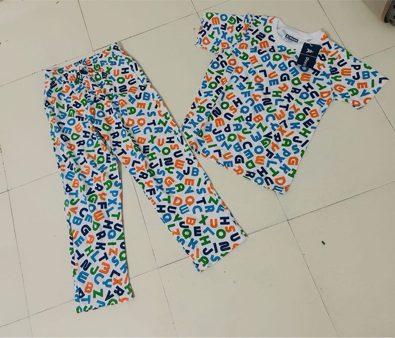 Alphabet Print Pajama Set