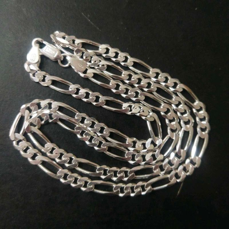 925 Silver Hallmark Tranding Figaro Chain  22&#34;inch
