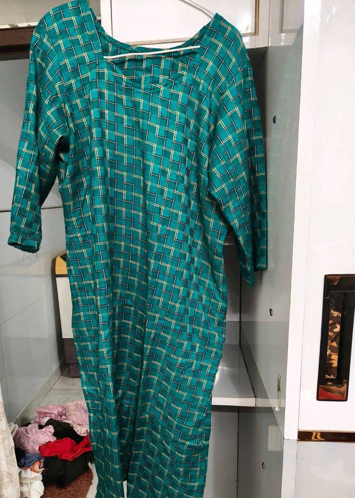 Green Printed Kurta Set