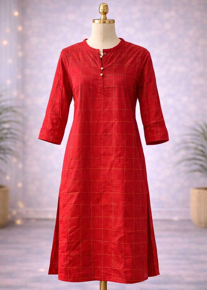 Red Checkered Kurti