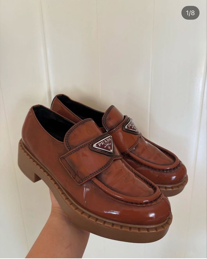 Prada Brown Leather Loafers