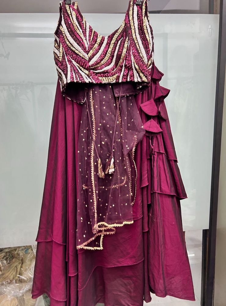 Maroon Lehenga Choli with Dupatta