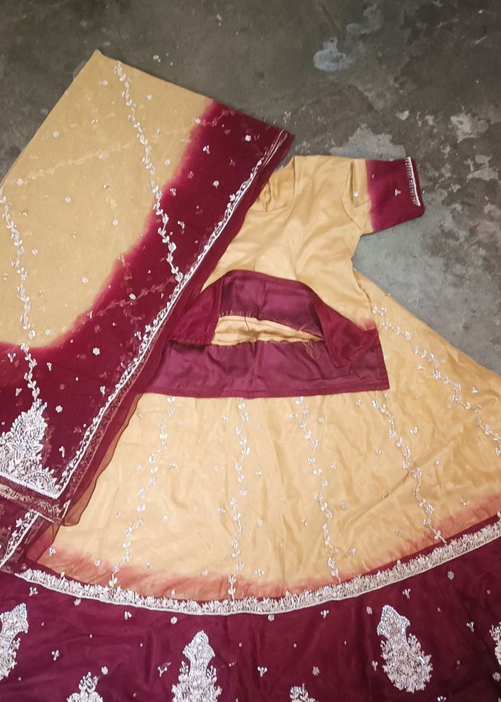Pure Neem Zari Work Lehenga With Heavy Dupatta