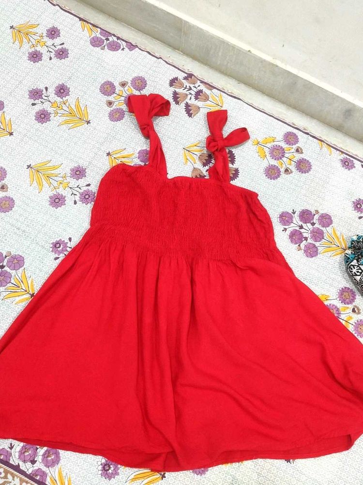 Red Tie-Strap Sundress