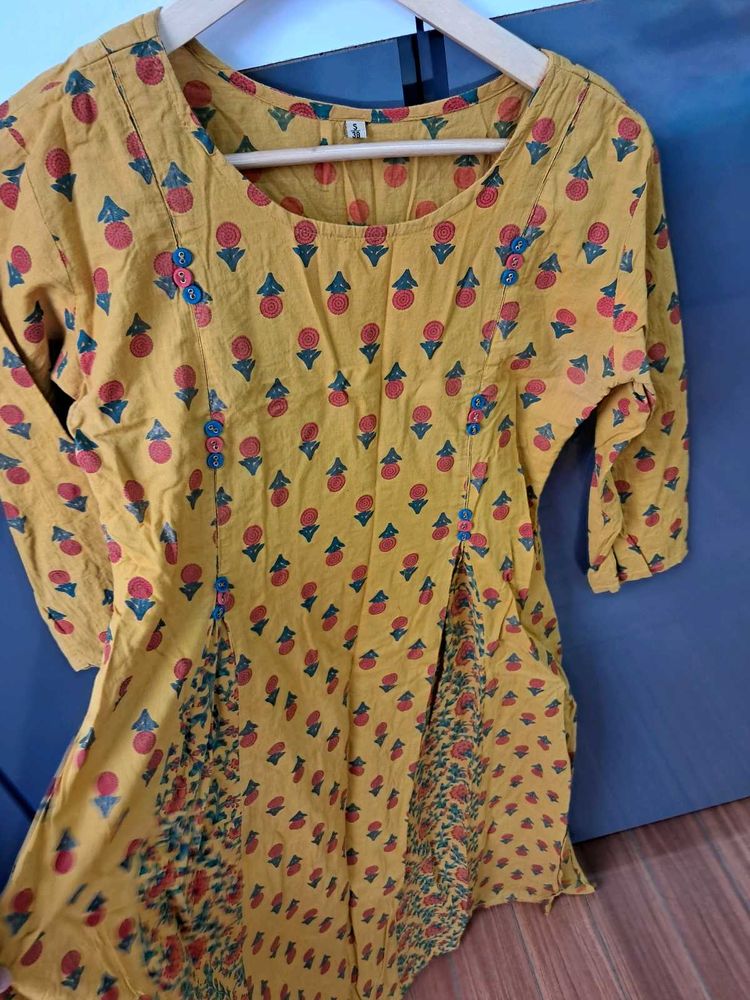 Vintage Mustard Floral Print 3 Piece Full SitDress