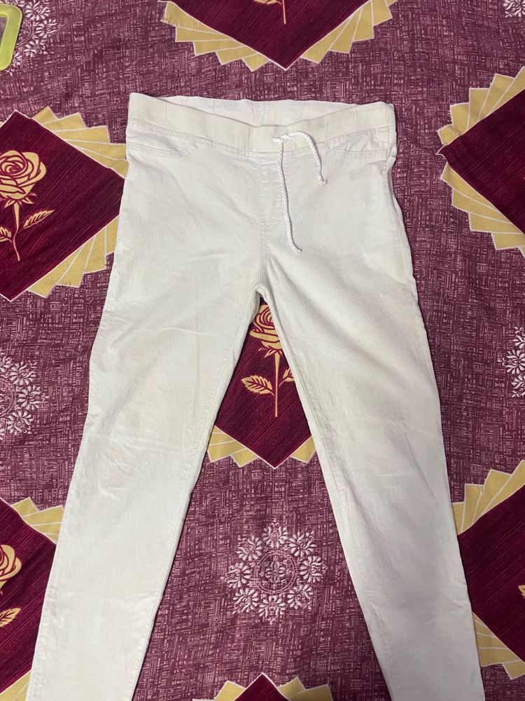 White Casual Pants