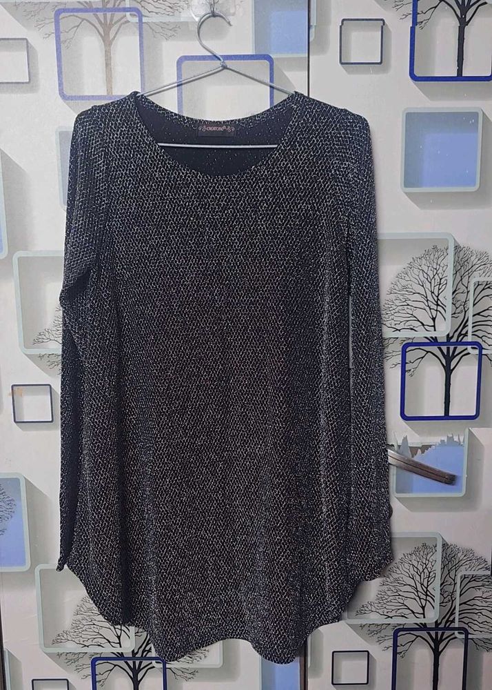 Sparkly Black Long Sleeve Top