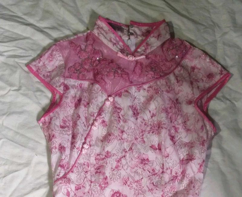 Pink Floral Kurta