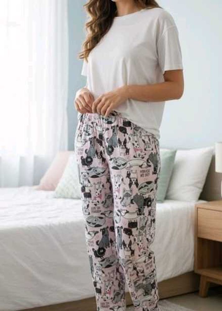 Cute Dog Print Pajama Set