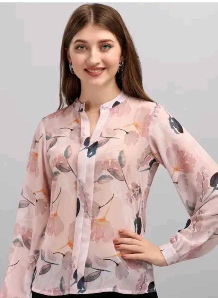 Floral Print Semi Transparent Top