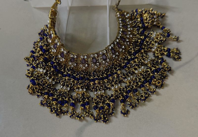 Statement Necklace - Blue &amp; Gold