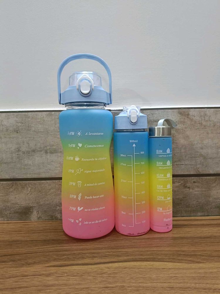 Motivational Water Bottle Set Of 3 - Stay Hydrated