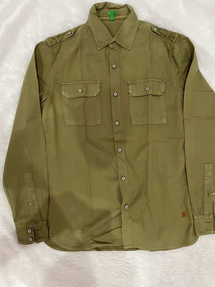 Benetton Olive Green Casual Jacket