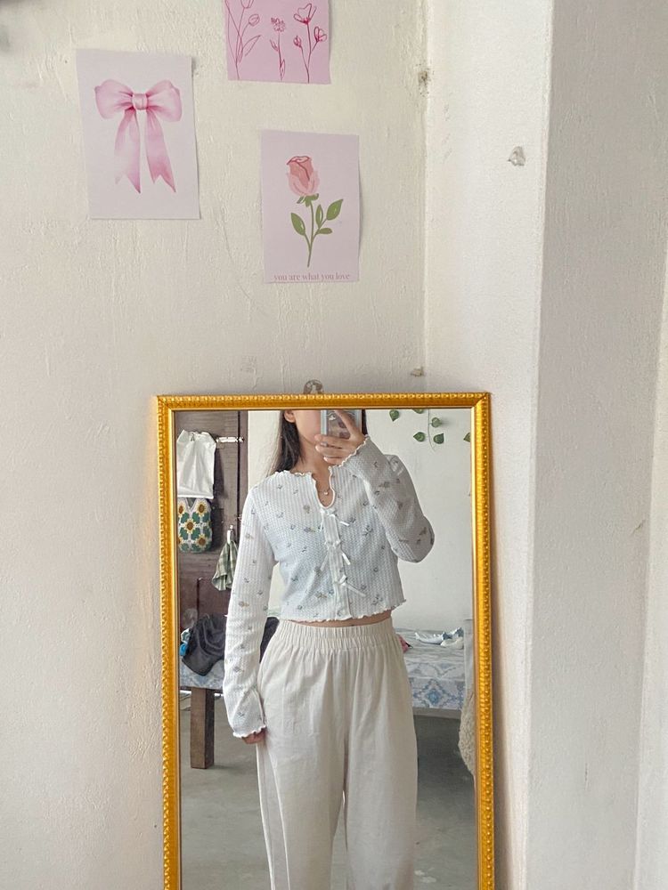 Floral Tie-Front Cardigan