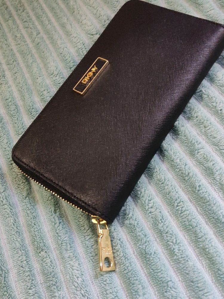 DKNY Black Zip Around Wallet