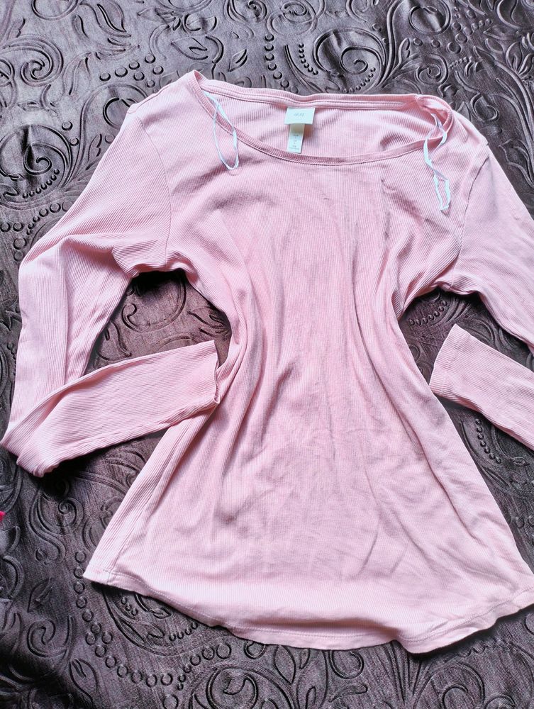 Baby Pink Cute Top From H&amp;M