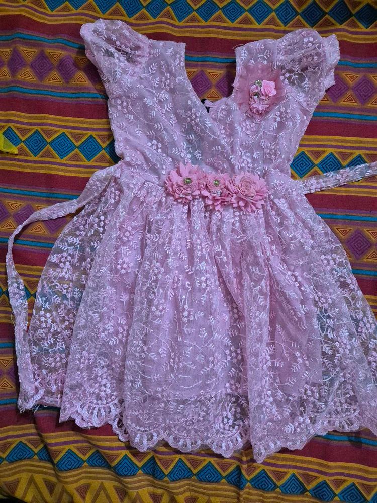 Pink Lace Flower Girl Dress